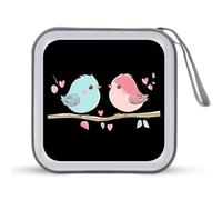 Birds in Love Printed CD Case Hard Plastic Protective DVD Storage Binder Bag for Home Office
