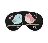 Birds in Love Printed Sleep Mask for Unisex Adult Soft Night Blindfold with Adjustable Strap
