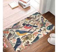 Birds in My Garden Door Mat Outdoor Indoor Doormat 16 x 24 Inch Washable Absorbent Entryway Rug Non-Slip Rubber Welcome Mat Flannel Low-Profile Floor Mat