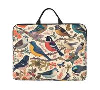 Birds in My Garden Laptop Case 14 in, TSA Laptop Sleeve Shockproof Protective Notebook Case Water Resistant Computer Bag with Handle Briefcase Handbags for Men Women