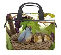 Birds in Nest Laptop Case Bag Sleeve Portable Crossbody Messenger Briefcase w/Strap Handle, 13 14 inch