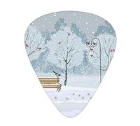 Birds In The Park On A Snowy Day Guitar Paddle 12 Pack Guitar Pickup Suitable For Playing Acoustic Guitars, Electric Guitars, Etc.
