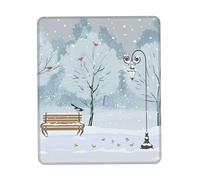 Birds In The Park On A Snowy Day Print Mouse Pad 7 X 8.6 In Mouse Mat Non-Slip Rubber Base Gaming Mousepad For Computer Laptop Office Home