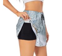 Birds in The Park On A Snowy Day Women's Athletic Shorts Summer Daily Leisure Jogging Cycling Outdoor Exercise Black
