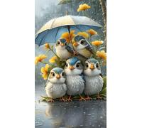 Birds in The Rain Funny Jigsaw Perfect for Brain Puzzle Lovers Vibrant Illustrations and Quality Piece Great Gift Idea Wooden Puzzles_300pcs