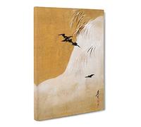 Birds In The Snow By Shibata Zeshin Canvas Print | Gallery Wrapped 30mm Frame Wall Art | 24x16 inches | Ready to Hang | Asian Landscape Picture | Living Room Bedroom Lounge Office