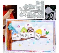 Birds in The Tree Metal Die Cuts for Card Making,Tree Tag Card Cutting Dies Cut Stencils DIY Scrapbooking Album Decorative Embossing Paper Card Embossing Craft