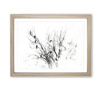 Birds In The Trees Watercolour Modern Framed Print | A2 Oak Framed Wall Art | Ready to Hang | Modern Floral Picture | Living Room Bedroom Lounge Office
