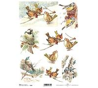 Birds in Winter Rice Paper R0598-1 x A4 Sheet of decoupage Rice Paper