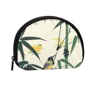 Birds Landed on Branches Printed Coin Purse for Women Cute Small Change Wallet Mini Coin Purses Pouch with Zipper
