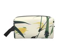 Birds Landed on Branches Printed Makeup Bag Travel Portable Cosmetic Bag Large Capacity Makeup Case Toiletry Handbag Organiser for Women