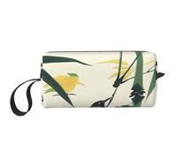 Birds Landed on Branches Printed Travel Makeup Bag Portable Cosmetic Bag Makeup Case Toiletry Handbag Organiser for Women