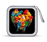 Birds Love in Heart CD Case 40 Capacity Plastic DVD Storage Box Sleeves Zippered Wallet