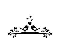 Birds Love Tree Branch Nursery Children's Playroom Fine Carving Stickers 28x59.4cm It Won't Fall Off Small Black
