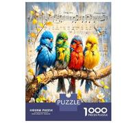 Birds Music Branch 1000 Piece Jigsaw Puzzle Bundle Melodic Nature Joy Classic Jigsaw Puzzle Thick Cardboard Teen Puzzle Fans 12-18 Logic Skill After-School Party Game Best Gift Lovers 70x50cm/1000pcs
