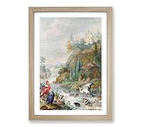 Birds Near A Mountain Stream by Herman Henstenburgh Framed Print | A2 Oak Framed Wall Art | Ready to Hang | Modern Landscape Picture | Living Room Bedroom Lounge Office