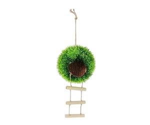 Birds Nest - 43x18x18cm Woven Simulated Grass Breeding Small Decor, Artificial Straw Hanging Hammock, 120g Lightweight Item, Premium PE Wood Polymer Shed For Canary Breeding Indoor Cage