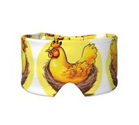 Bird's Nest Golden Chicken Adjustable Sleep Eye mask and Earmuffs, Unisex Side Sleeping Headband (26.8 * 4.3 inches), Indoor and Outdoor Travel Yoga Comfort Cover,