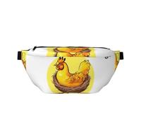 Bird'S Nest Golden Chicken Crossbody Waist Bag.Large Capacity, Waterproof And Dustproof, Secure Zipper, Suitable For Travel And Outdoor Activities., Black, One Size