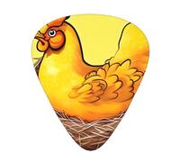 Bird's Nest Golden Chicken Guitar picks in thin, medium, and thick sizes, 12-piece set, suitable for electric guitar and various instruments