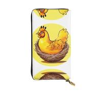 Bird's Nest Golden Chicken Long leather wallet, portable credit card holder, zippered coin purse, and ID compartment