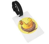 Bird's Nest Golden Chicken Luggage tag.Personalized Full-Width Printed PVC, Business Card Size, with Detachable Wrist Strap.