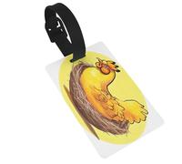 Bird's Nest Golden Chicken Luggage Tags for Suitcases - Durable PVC ID Tags with Detachable Straps for Travel, Backpack, Golf Bag, Anti-Loss