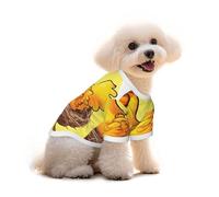 Bird's Nest Golden Chicken Print Pure Cotton Pet T-Shirt, Dogs & Cats Comfy Tee Vest, for Small Medium Summer Winter Clothes