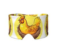 Bird's Nest Golden Chicken Printed Sleep Eye and Ear Masks (26.8Ã-4.3 inches) Suitable for Travel, Yoga, Deep Rest Indoor and Outdoor