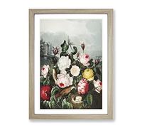 Birds Nest In The Roses By Robert John Thornton Vintage Framed Print | A3 Oak Framed Wall Art | Ready to Hang | Classic Nature Picture | Living Room Bedroom Lounge Office