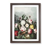 Birds Nest In The Roses By Robert John Thornton Vintage Framed Wall Art Print, Ready to Hang Picture for Living Room Bedroom Home Office Décor, Walnut A2 (64 x 46 cm)