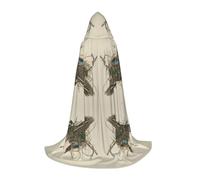 Birds Nest Print Hooded Wizard Robe Halloween Cloak Medieval Renaissance Cosplay Christmas Party Outfits