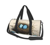 (Birds Nest) Print Round Large Travel Bag - Multi-Compartment Organizer Lightweight for Trips & Sports