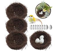 Birds Nest | Rattan Woven Natural Handmade Decor,Small Bird Nest - for Outdoor Garden Table Trees Plant Courtyard Barn House Shelf Chair Spring Party