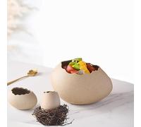 Bird's Nest Shaped Ceramic Bowls, Broken Egg Modeling Food Dessert Fruit Sauce Bowl Tableware Set, Creative Design Egg Restaurant Dinnerware (2, 7.5 * 4)