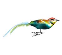 Birds of Glass Glass bird, bee eater with natural feathers, glass decoration made in Germany from our own production, decorative bird with clip, glass bird, real Lauscha Christmas tree decoration, for
