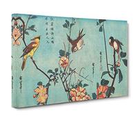 Birds on a Cherry Blossom Tree by Utagawa Hiroshige Canvas Print | Gallery Wrapped 30mm Frame Wall Art | 30x20 inches | Ready to Hang | Asian Floral Picture | Living Room Bedroom Lounge Office