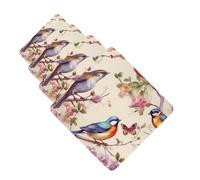 Birds On Branches And Butterflies 4 Pcs Car Air Freshener Lavender Hanging Scented Cards Automotive Scented Hanging Sheets Square For Car Home Office Closet Bathroom
