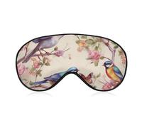 Birds on Branches and Butterflies Eye Mask, Side Sleeping Mask Light Blindfold Sleeping Mask Nose Pad and Elastic Band for Children Women and Men