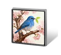 Birds on Cherry Blossom Tree Lapel Pin Cute Metal Brooch Pin Fashionable Square Badge for Shirts, Hats, Jackets Unique Fashion Accessories Gift for Men & Women