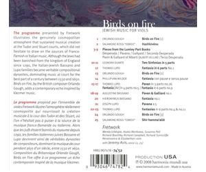 BIRDS ON FIRE: JEWISH MUSIC FOR VIOLS NEW CD
