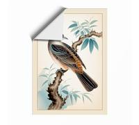 Birds on Gnarled Branches Botanical Unframed Wall Art Print A3 (42×29.7cm), Wall Decor for Living Room, Bedroom, Office & Home, Art Gift