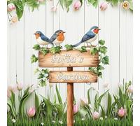 Birds on the Branch Metal Sign Custom Garden Stake,Flower Personalized Family Name Signs Welcome Plaque,Customized Birthday Gardening Gifts for Gardener,Bird Pattern Ornaments for Lawn Yard Outdoor