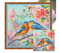 Birds On The Counted Cross Stitch Kit 40x40cm, Full Embroidery Cotton Thread DIY Needlework for Adults Beginners, Home Wall Art Decor