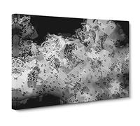 Birds On The Move In Abstract Modern Art Canvas Wall Art Print Ready to Hang, Framed Picture for Living Room Bedroom Home Office Décor, 24x16 Inch (60x40 cm)