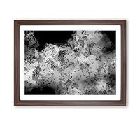 Birds On The Move In Abstract Modern Art Framed Print | A4 Walnut Framed Wall Art | Ready to Hang | Abstract Fantasy Picture | Living Room Bedroom Lounge Office