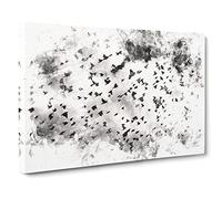 Birds On The Move Watercolour Canvas Print | Gallery Wrapped 30mm Frame Wall Art | 24x16 inches | Ready to Hang | Modern Bird Picture | Living Room Bedroom Lounge Office