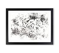 Birds On The Move Watercolour Modern Framed Print | A2 Black Framed Wall Art | Ready to Hang | Modern Historical Picture | Living Room Bedroom Lounge Office