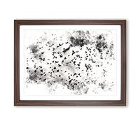 Birds On The Move Watercolour Modern Framed Print | A3 Walnut Framed Wall Art | Ready to Hang | Modern Historical Picture | Living Room Bedroom Lounge Office