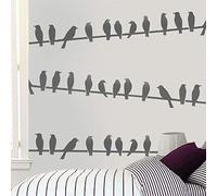 Birds on Wire Border Stencil Home Wall Decor Art Craft Painting Stencil (Small- 6X26CM)